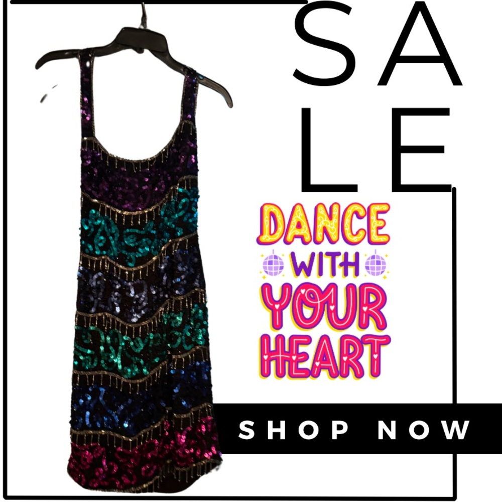 Sequin well loved dress! Let's GO dancing!!